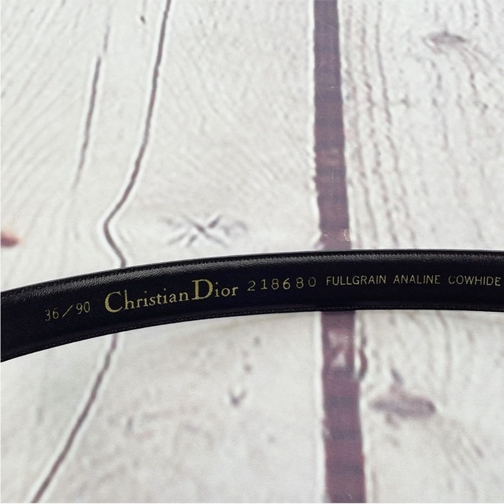 Christian Dior Leather Belt Size 36 Burgundy Red Gold - Picture 4 of 12